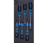 BGS 4078 | Tool Tray 1/3: Screwdriver T-Star (for Torx) | 6 pcs. | 6-piece set. | Sizes T15, T20, T25, T27, T30, T40 | Lengths 80, 100, 150 mm | Chrome Vanadium Steel
