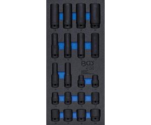 BGS 4130 | Tool Tray 1/3: Impact Sockets Hexagon | 12.5 mm (1/2") | 10 - 24 mm | 20 pcs.