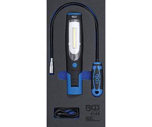 BGS 4146 | Tool Tray 1/3: Handheld Lamp and Magnetic Lifter | 3 pcs.