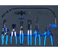 BGS 504 | Tool Tray 3/3: Hose Clamp Pliers Set | 7 pieces | for spring band clamps, CLIC / CLIC-R and ear clamps | Bowden cable pliers and axle cuff clamp pliers