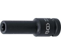 BGS 5204-12 | Impact Socket E-Type, deep | 12.5 mm (1/2") Drive | E12 | Drive internal square 12.5 mm (1/2 inch), hand and impact wrench operation, holder for locking pin and rubber ring