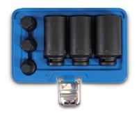 BGS 5334 | Drive Shaft Socket Set | 6 pcs. | 12-point SW 30, 32, 36 mm, bit inserts hexagon socket 14, 17, 19 mm, compressed air operation, chrome-molybdenum steel