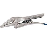 BGS 587 | Automatic Locking Long Nose Grip Pliers | 190 mm | For profiles and pipes, chrome vanadium steel, nickel-plated, variable clamping force, one-handed operation
