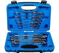 BGS 6180 | Double-Joint Ratchet Combination Wrench Set | adjustable | 8 - 19 mm | 12 pcs.