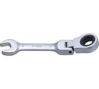 BGS 6909 | Ratchet Combination Wrench | short | adjustable | 9 mm | Length 95 mm, 72 teeth, output profile twelve-point, chrome vanadium steel, chrome-plated, matt