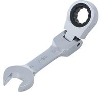 BGS 6912 | Ratchet Combination Wrench | short | adjustable | 12 mm | Joint 90° infinitely variable | 72 teeth | 12-sided | length 110 mm | chrome vanadium steel | chrome-plated, matt