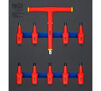 BGS 70217 | Tool Tray 2/3: VDE Bit Socket Set | 12.5 mm (1/2") Drive | T-Star (for Torx) T20 - T55 | 10 pcs.
