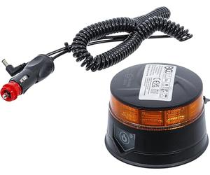 BGS 70343 | Cordless Rotating Warning Beacon | yellow | with Magnet | 12 V / 24 V | Ø 130 mm