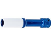 BGS 7101 | Protective Impact Socket | 12.5 mm (1/2") Drive | 17 mm | Length 150 mm, chrome-molybdenum steel, hexagon, plastic sheath for alloy wheels, impact wrench operation