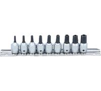 BGS 71020 | Bit Insert Set | Drive Internal Square 6.3 mm (1/4 Inch) | TS Profile (for Torx Plus) with Bore | 9 Pieces