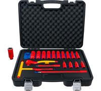 BGS 7137 | VDE Socket and Bit Socket Set | 10 mm (3/8") Drive | 19 pcs.