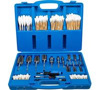 BGS 72098 | Injector Sealing Seat and Manhole Cleaning Set | 4 helix, 3 two-stage and 6 bore wire brushes, brush handle, rigid and flexible extension