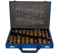 BGS 72130 Spiral and Step Drill Bit Set HSS Titanium Nitrided 231 Pieces | Twist drill diameter 1.0 - 10.0 mm, step drill 4 - 22 mm, external hexagon, DIN 338, point angle 118°, metal case