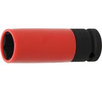 BGS 7303 | Protective Impact Socket | 12.5 mm (1/2") Drive | 21 mm | Length 85 mm, chrome-molybdenum steel, Pro Torque® (hexagon), plastic sheath for alloy wheels, impact wrench operation