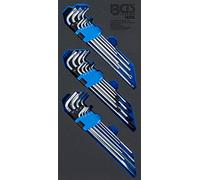 BGS 74259 | Tool Tray 1/3: L-Type Wrench Set | extra long | T-Star (for Torx), T-Star tamperproof (for Torx), Internal Hexagon | 27 pcs.