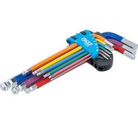BGS 74452 | L-Type Wrench Set | Multicolour | Internal Hexagon, Internal Hexagon with Ball Head 1.5-10 mm | 9 pcs.