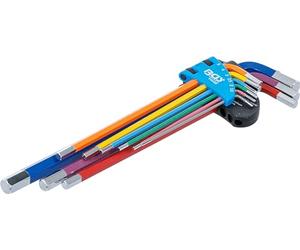 BGS 74456 | L-Type Wrench Set | Multicolour | Extra Long | Internal Hexagon 1.5-10 mm | 9 pcs.