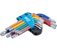 BGS 74460 | L-Type Wrench Set | Multicolour | Short | T-Star tamperproof (for Torx) T10 - T50 | 9 pcs.