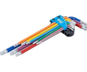 BGS 74465 | L-Type Wrench Set | Multicolour | Extra Long | T-Star tamperproof (for Torx) with Ball Head T10 - T50 | 9 pcs.