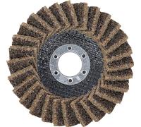 BGS 74471 | Flap Disc | Non-Woven | Ø 115 mm | Grain Size 80 | Glass fabric plate, can be mounted directly on angle grinders, max. 9500 rpm | for finish machining