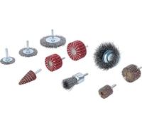 BGS 74499 | Wire Brush and Abrasive Flap Wheel Set | 10 pcs.