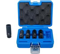 BGS 74568 | Twist Socket Set (Spiral Profile) / Screw Extractor, deep | 10 mm (3/8") Drive | 10-16 mm | 5 pcs.