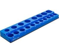 BGS 74598 | Plastic Socket Holder | Magnetic | 12.5 mm (1/2") | 19 slots for sockets and adapters, short socket spanner inserts 10 - 27 mm, size details printed