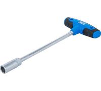 BGS 7814 | Socket with T-Handle, Hexagon | 14 mm | Length: 230 mm, chrome vanadium steel, plastic cross handle with hanging holes