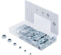 BGS 8135 | Hexagon Nut Assortment | Self-Locking | 146 pcs. | Metric | with nylon insert | M4, M5, M6, M8, M10, M12 | chrome-plated | in assortment box