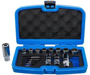 BGS 8378 | Screw and Stud Extractor Set | 17 pcs. | Extractor with left-hand thread, extraction inserts with clamping device, special inserts for hexagon socket