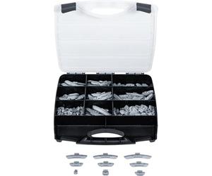BGS 9425 | Wheel Balancing Weight Set | 320 pcs. | For steel rims, assortment box, reusable, sizes 5 - 45 g, for pliers item 1539, 9500