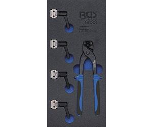BGS 9533 | Tool Tray 1/3: Tube Bender and Brake Line Clamps Set | 4.75 + 6 mm