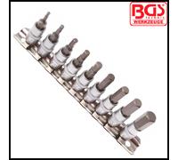 BGS - Allen Key, SAE Imperial, 3/32 - 3/8" - Internal Hex Set, 1/4" Drive - 2749