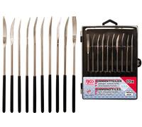 BGS - Diamond Coated Precision Bent End Mini Needle File Set - 10 Pcs Set - 1921