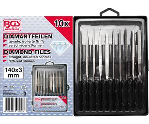 BGS - Diamond Coated Precision Mini Needle File Set - 10 Pcs Set - 1920