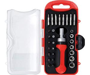 BGS Diy 20130 | Bit / Socket Set | with Ratchet Spinner Handle for Bits, reversible | 30 pcs.