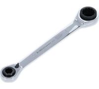 BGS Diy 30007 | Double Ended Ratchet Wrench | 4-in-1 | 10 x 13-17 x 19 mm