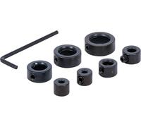 BGS Diy 50407 | Drilling Depth Limiter Set | 8 pcs. | Sizes 3 - 4 - 5 - 6 - 8 - 10 - 12 mm | infinitely adjustable | Allen key output hexagon socket 2.5 mm