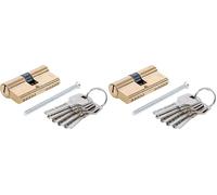 BGS DIY 8091 | Brass Cylinder Lock | 60 mm (Pack of 2)