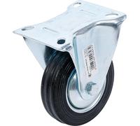 BGS Diy 80951 | Fixed Castor | with Base | Ø 100 mm | Maximum load capacity: 70 kg, ball bearing mounted wheel, total height 130 mm, hole spacing 75 x 55 mm, base 100 x 80 mm