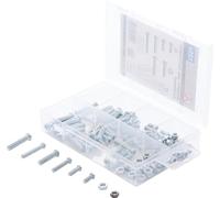 BGS Diy 8134 | Nut and Screw Assortment | Metric | M4 / M5 | 126 pcs. | Assortment Box | M4 Nuts Galvanised | Screws M4 x 10/12/20/25 mm, M5 x 20/25 mm