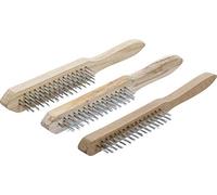 BGS Diy 85815 | Steel Wire Brush Set | wooden handle | 2, 3, 4 rows | 3 pcs.