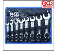 BGS - Imperial SAE, Stubby Spanners, 8 Pcs Set, 3/8" - 7/8" - 32140