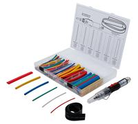 BGS 70143 | Mini Hot Gas Burner with Shrink Tube Assortment | coloured | with piezo ignition | 162 pcs.