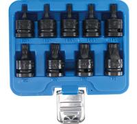 BGS - T Star, Stubby T20 - T70, Impact Sockets - 9 Pcs - 1/2 Inch Drive 5486