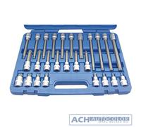 BGS Technic 5180 - Bit Insert Set 1/2", Internal Multi-tooth, 26 Pieces M5-M16