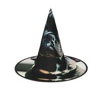 BGSHJVF Adorable French Bulldog Print Trendy Witch Hat,Vintage Wicked Witch Accessories,Party Hats For Halloween Costumes