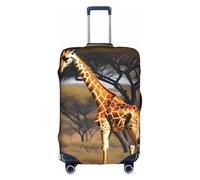 BGSHJVF Africa Giraffe Majestic Tree Print Elastic Suitcase Cover,Luggage Protector With Unique Patterns,Fits 18-32 Inch Suitcases, White, S