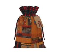 Bgshjvf African Textile Patchwork Print Christmas Drawstring Linen Gift Bag, Gift Bags Multiple Sizes for Gift and Decorate