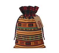 Bgshjvf African Weaving Print Christmas Drawstring Linen Gift Bag, Gift Bags Multiple Sizes For Gift And Decorate